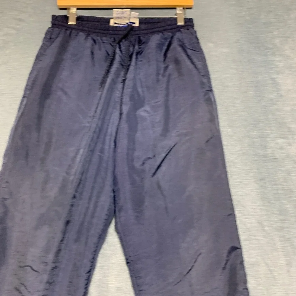 Westport Ltd. Track Pants Mens Medium Blue Ankle Zip Windbreaker Elastic Waist
